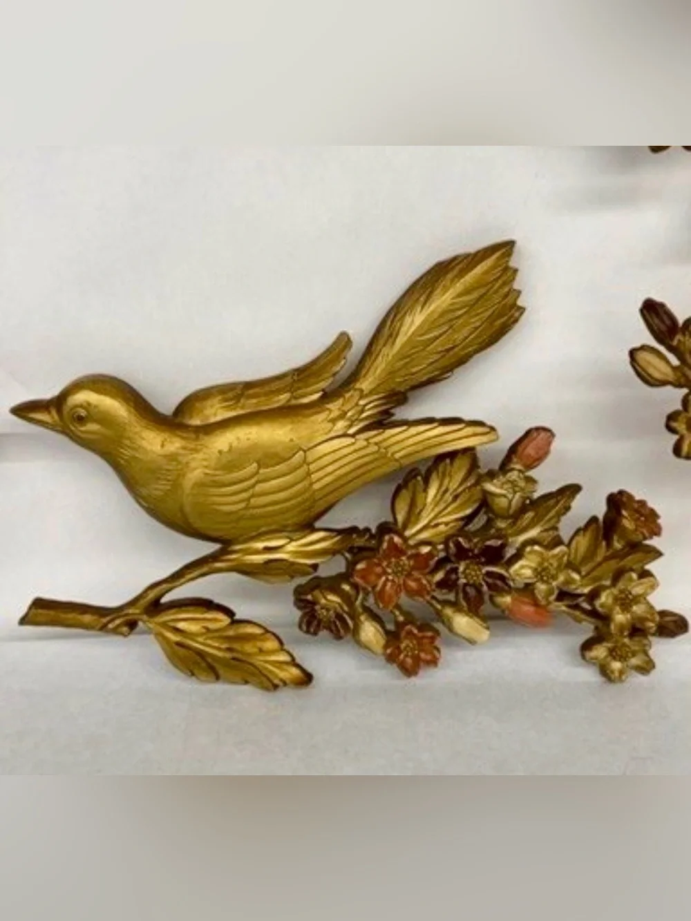 Syroco wall decor Birds Branches Vintage Gold Home Set Classic MCM
